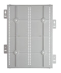 Back view of Twenty Inch WiFi Friendly Media Enclosure Cabinet For Media Box And Wireless Gear White ABS Plastic Enclosure Only With Cable Management Universal Mounting Grid Enclosure Pack Of Five