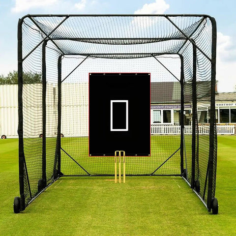 Baseball Softball Batting Cage Backstop With 4 By 6 Foot Strike Zone Target Cloth for Outdoor Training Setup
