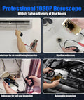 HD Endoscope Camera With Light For Android And iOS, 1920P Borescope With 8 Adjustable LEDs, Semi Rigid Inspection Scope, IP68 Waterproof Drain Camera, 16.4Ft Cable, Ideal For Pipes, Engines, And Tight Spaces. used for AC, pipe, wall gap, and car inspections