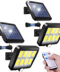 Ultra Bright Solar Motion Lights Outdoor With Remote Control, 320 COB LEDs, 16.4 Ft Cable, Adjustable Solar Panel, 2 Pack