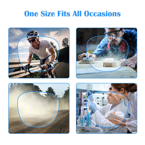 Collage showing uses of Three Pack Anti Fog Safety Goggles With Side Shields For Women And Men in various activities.