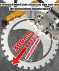 Heavy Duty 3500W Electric Wet Cut Wall Saw Machine With 300Mm Cutting Depth And Integrated Water Pump showing 300mm diamond blade.