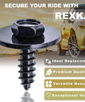 Bulk 50 Pack M4.8-1.61 X 16mm Hex Head Sems Screws Set For BMW Wheel Arch Trim displayed with car image and features.