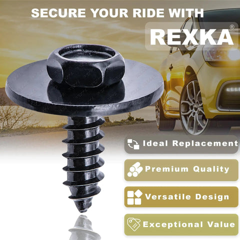 Bulk 50 Pack M4.8-1.61 X 16mm Hex Head Sems Screws Set For BMW Wheel Arch Trim displayed with car image and features.