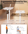 Sleek BIZUM Electric Standing Desk 60 x 24 Inch White Computer Gaming Workstation showcasing ergonomic height adjustment features.