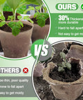 3.2 Inch Biodegradable Peat Pots With Drainage Holes, 50 Pack Seedling Starters Kit With 100 Plant Markers comparison graphic