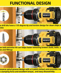 26 Piece Bolt And Screw Extractor Set With Hex Adapters And HSS Drill Bits Heavy Duty Easy Out Kit shown in use with drill