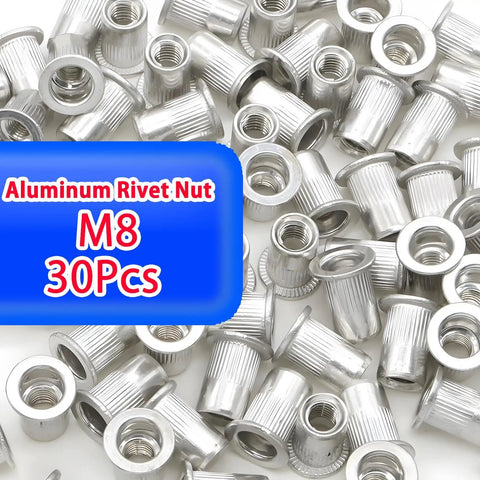 Top Notch Yokoming M8 Aluminum Rivet Nut Kit With Handy Tool And 30 Rustproof Fasteners For Easy Install On Cars And DIY Projects, M8