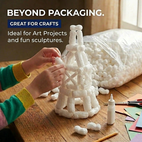 Noodle Shaped Loose Fill Packing Peanuts For Shipping 7 Cubic Feet Of White Polystyrene Cushioning And Lightweight Protection For Your Fragile Stuff In Transit