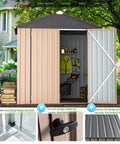 Beefy Outdoor Storage Shed 4x6 Metal Garden Shed With Lockable Doors for Backyard Patio spacious 24 sq ft storage solution