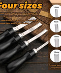 Four Size Leather Edge Beveler Tool Set With Wooden Handle For Pro Crafters, French Style Beveler, wide mouth for thinning edges.