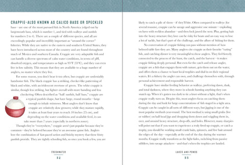 Page from Freshwater And Saltwater Trophy Fish Guide For Anglers showcasing crappie fishing tips and species description.