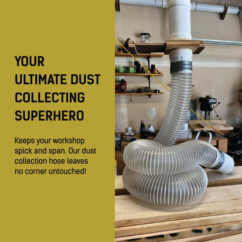 Heavy Duty Dust Collection Hose 2.5 Inch X 10 Feet, Ultra Flexible Clear PVC Debris Vacuum Hose With Puncture Resistance in workshop