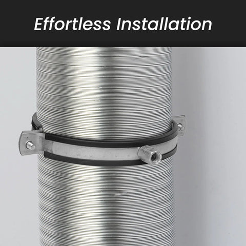 8 Inch Galvanized Pipe Clamp For PVC And Metal Pipes Wall Mount Bracket Conduit And Tube Hanger That Holds Pipes Tight Rigid Pipe Holder Easy Install Conduit Clamp For Vent Ducts Drain Lines And Pipe Runs, installed on metal duct