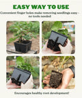 Hands holding Reusable Seed Starter Tray 4 Cell Seed Starting Trays For Seedlings With No Mess Easy Watering Gardener Friendly Plant Trays
