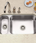 Elite 31 Inch Undermount Stainless Steel Kitchen Sink With Left Double Bowl And Strainer 18 Gauge T304 80 20 Configuration