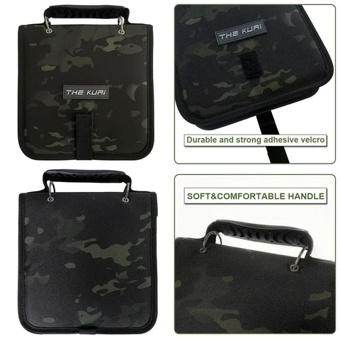 Fishing Tackle Binder Lure Storage Bag for Soft Baits Rigs and Jigs Easy Carry Lightweight 9.5 x 8.3 Inches Black Camouflage