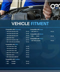 Mechanic working on engine, vehicle fitment chart for Beefed Up 255 Amp High Output Alternator matching Chevy, Isuzu, Hummer, Saab.