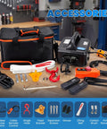 Electric Hoist Pro 1100lb Winch With Single And Double Hooks, 110v 120v Beefed Up Lift System, Wireless Remote shown with accessories