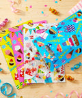 Birthday Party Favor Bags With Handles 32 Pack Goodie Bags 9.8 x 6.7 Inches Colorful Pink Blue Yellow White Gift Bags For Kids Parties