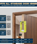Door Hinge Mounting Template Kit Green for 3-5 Inch Hinges, 90 Degree Positioning, installed on door, fits 1/4 and 5/8 inch thicknesses