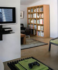 Under TV AV Gear Wall Shelf Dope One Shelf Mount with Adjustable 1 Inch Increments 6mm Tempered Glass in living room