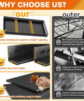Heavy Duty Adjustable Five Tier Metal Garage Shelving Unit With Anti Slip Feet Anti Fall Rails Wall Anchor Hardware And Built Tough Garage Ready Storage On Uneven Floors, black steel shelf close-up