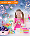 Girl enjoying birthday party with Star Light Rotating Projector For Kiddo Crew, Moon And Stars Night Light on table.