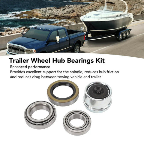 Trailer Wheel Hub Bearing Kit 7-Piece With L68149 L44649 Bearings, 171255TB Seal, Dust Cap, and Cotter Pin for 3500 lb Axles