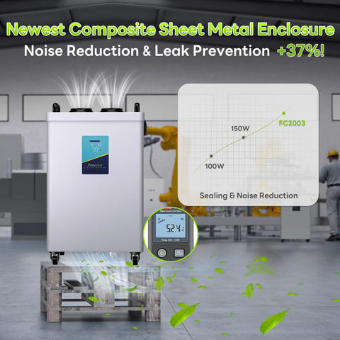 Dual Port Industrial Fume Extractor Pulls Straight Shooting Clean Air By Yanking Smoke And Particles Out Of Busy Shop Floors While Running Darn Quiet For Factories Studios And Salons in a metal enclosure.