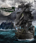 Epic Dope 3D Metal Puzzle Kit Flying Dutchman Pirate Ship Model Building Set with stormy sea and lightning background