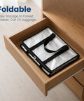 Giant Clear View Storage Bag For Blankets And Comforters Super Spacious Eighty Liter see-through storage bag in drawer.