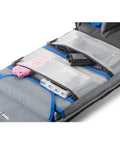 Interior of Streetwalker Rolling Camera Backpack With Dedicated Laptop Pocket And Minimalist Black Exterior, organized accessory compartments