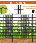 Image showing No Dig Fence With Gate, 15 Panels, 32 Inch High By 36 Feet Long Rustproof Metal Garden Edging Border for outdoor patio.