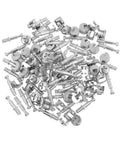 Two In One 50 Pack 28mm Alloy Furniture Connectors Kit With Cam Lock Fittings And Pre Inserted Nuts And Bolts For Cribs And Bunk Beds
