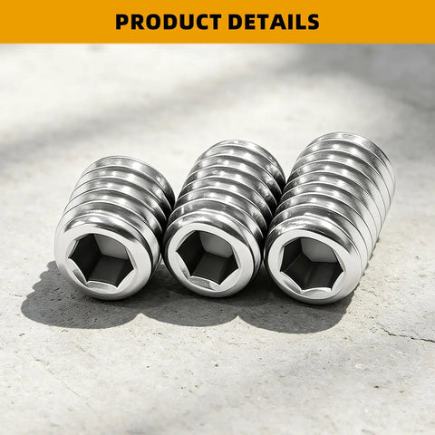 Stacked stainless steel screws from 540 Piece Stainless Steel Pro Grade Set Screw Kit With Allen Hex Socket Grub Screws And Wrench