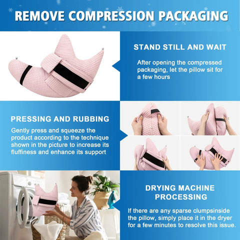 Instruction steps for using Cooling Shoulder Surgery Pillow With Ergonomic Design For Postop Relief Side Sleeper Support Rotator Cuff Pain Relief Elevation Aid After Frozen Arm Impingement Machine Washable Cover For Quick Recovery