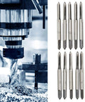 M3.5 Metric Tap Manual Thread Cutter Carbon Steel Straight Flute For Automotive Machinery And DIY Repairs Durable Tool For Cutting Precise Female Threads In Metalworking, taps shown in machining and set view