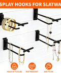 Heavy Duty 6 Inch Slatwall Hooks With Label Holder 50 Pack Double Bar Black Metal Slatwall Hangers For Retail Shop And Garage Display Perfect For Organizing Tools Clothes Accessories And Merchandise