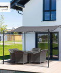 10x10 Steel Outdoor Pergola Gazebo With Weather Resistant Canopy, UV Shield Fabric And Drainage Holes, Sturdy Backyard Patio Deck Garden Shade For A Chill Zone And Sun Protection, Gray Finish