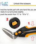 C.JET TOOL 10-inch heavy-duty scissors with orange soft-grip handle and stainless steel blades