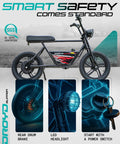 Kids Electric Bike For Ages 13 And Up 250W Mini Ebike With 24V Lithium Battery Top Speed 12.5 MPH Up To 12.5 Mile Range 16 Inch Tires LED Headlight Rear Drum Brake Easy To Ride And Built For Fun, side view