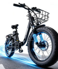 Beast Electric Bike For Adults With 1800W Peak Motor, 86 Mile Range, foldable commuter ebike on city road, black color