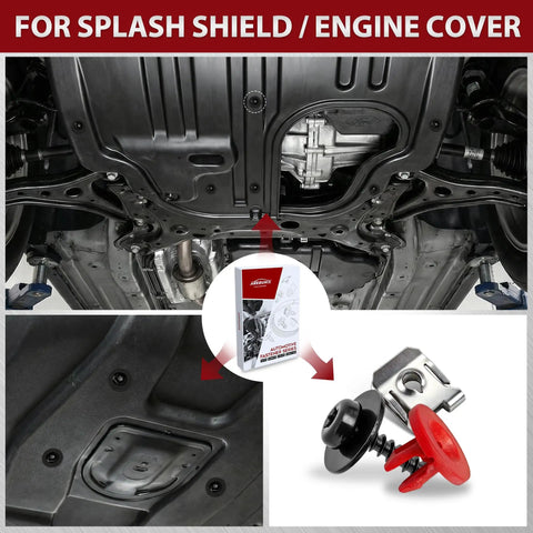 Heavy Duty T30 Torx Engine Splash Shield Screws And U Bolt Clips 10 Set Fits Ford Escape Fusion F150 Explorer Undertray skid plate view