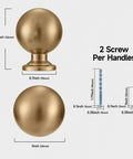 Premium Zinc Alloy Cabinet Knobs And Drawer Pulls One Inch Round Ball Champagne Bronze Finish For Kitchen Islands Dresser Drawers with dimensions.
