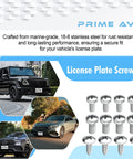 Stainless Steel License Plate Screws Set For Front And Rear Mounting, Rust Proof License Plate Hardware, Mercedes Benz Compatible, 12 Pack