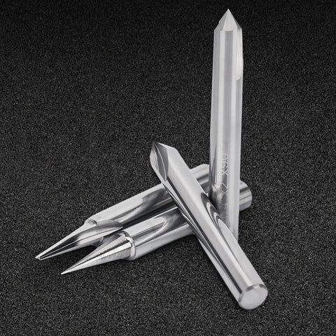 Engraving CNC Wood Carving Router Bits 1 Quarter Inch Shank 15 Degree 20 Degree 60 Degree 90 Degree V Bit With 2 Flutes Straight Tungsten Steel