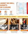 Diagram of Ultra Thin Adhesive Cabinet Magnets No Drill Door Catch 12 Pack Low Profile Silver Magnetic Latches For Cabinets And Drawers