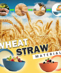 Wheat Straw Bowls Set With Lids, 40 Oz Unbreakable Cereal Bowls, 4 Piece Lunch Containers, eco-friendly material process image