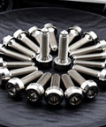 Beefed-Up Ultra Light Titanium Bolt M7x24.5mm With 1.0mm Pitch And 12 Point Spline Socket Forged Head For BBS Wheel Mods Gr5 Ti Fasteners